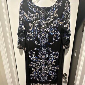 Roz & Ali 3/4 Sleeve Floral Dress
